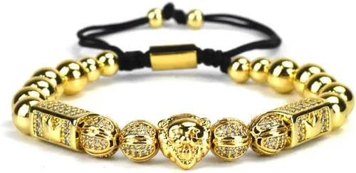 Miniatura 3 de Pulseras de tenis para mujer, pulsera ajustable con circonita y cabeza de león, pulsera universal ajustable para hombres y mujeres (B)