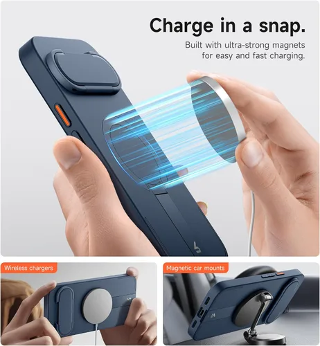 Miniatura 3 de SURITCH Funda para teléfono Google Pixel 9 Pro XL, compatible con MagSafe, funda protectora con cubierta de cámara y soporte de metal ajustable