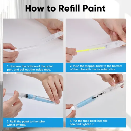 Miniatura 6 de Rotulador de Pintura de Retoque 4 Rotuladores de Pintura Rellenables para Reparación de Paredes, Muebles, Armarios, Pisos de Madera, Ventanas 6ML