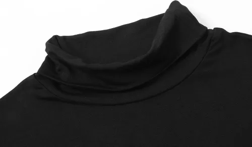Miniatura 4 de Formeet17 Paquete de 2 camisetas de manga larga con cuello alto para mujer, básica, elástica, cómoda, cuello alto