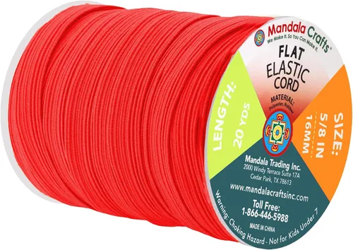 Miniatura 178 de Mandala Crafts - Rollo de cordón elástico plano para costura y manualidades Blanco