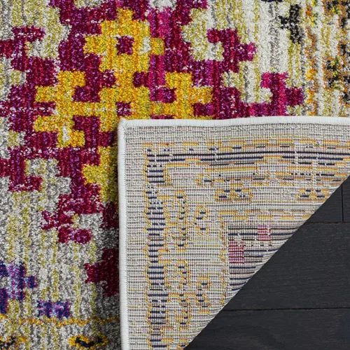 Miniatura 5 de SAFAVIEH Monaco Collection - Alfombra para pasillo, 2.2 x 6 pies, diseño bohemio de enrejado de diamantes, no desprende pelusa y de fácil cuidado