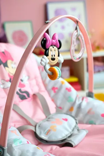 Miniatura 5 de Bright Starts Disney Baby MINNIE Mouse - Mecedora y asiento para bebés y niños pequeños con vibraciones y barra de juguete extraíble, de 0 a 30
