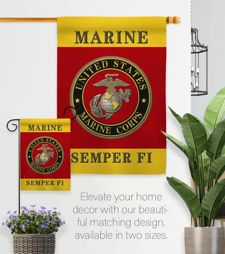 Miniatura 8 de Bandera del Cuerpo de Marines de los Estados Unidos USMC Semper Fi de doble cara para decoración de césped, regalo para casa, jardín, patio