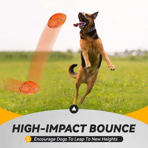 Miniatura 3 de FUSOTO Pelotas de 5.5 pulgadas para perros, juguetes de fútbol duraderos para perros masticadores agresivos, pelotas de rugby grandes, juguetes