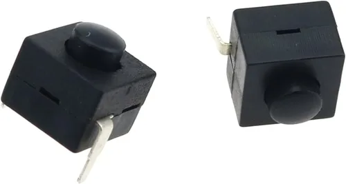 Miniatura 3 de GATSUN Industrial Switches 10pcs Black Small Micro Self Locking Switch 8 * 8 * 8.4 wit 2 Feet with Lock Light Touch Switch Button Switch DC30V1A