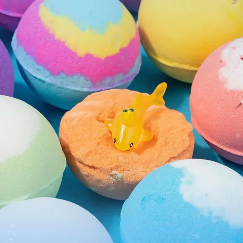 Miniatura 5 de Bombas de baño naturales para niños con mega burbujas y sorpresa en el interior, paquete de 12 bombas de baño para niños con juguetes sorpresa