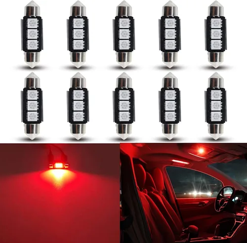 Miniatura 22 de Bombillas LED Festoon 6411 6418 C5W de 9 a 30 V extremadamente brillantes, sin errores, 1.5 pulgadas, 1.417 in para luces de cúpula de mapa