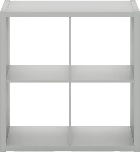 Miniatura 9 de Furinno Organizador de Almacenamiento en Cubos Decorativos con Respaldo Abierto, 4 Cubos, Gris Claro