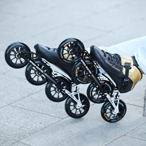 Miniatura 8 de Patines de velocidad en línea para adultos para hombres y mujeres, patines profesionales de fitness y carreras para adultos, patinaje de alto Negro
