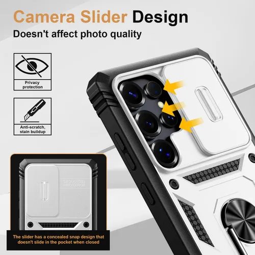 Miniatura 2 de PASNEW Funda para Samsung Galaxy A54, Soporte Metálico y Cubierta Deslizante para Cámara, Militar Multicapa Resistente de Cuerpo Completo a Prueba