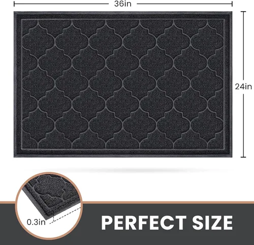 Miniatura 3 de LuxStep Tapete para Puerta Grande 24x36 Pulgadas Interior Exterior, Tapete Antideslizante de Diseño de Perfil Bajo, Tapete de Piso, Tapete