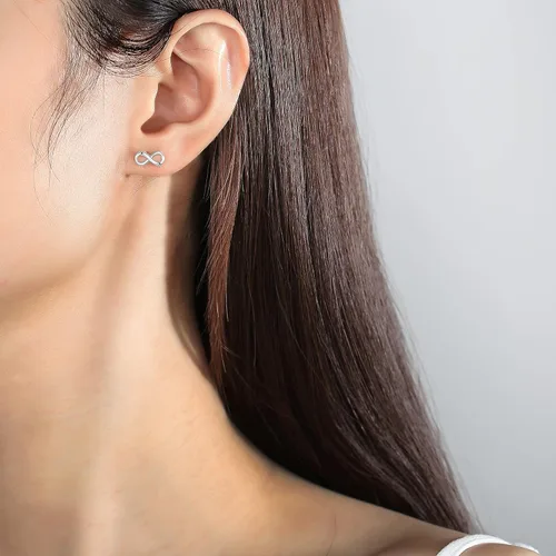 Miniatura 2 de Lavishe Aretes de plata de ley 925 con diseño de infinito, no conocido