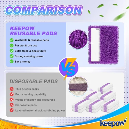 Miniatura 4 de Almohadillas de microfibra compatibles con Swiffer WetJet, almohadillas húmedas, almohadillas húmedas, almohadillas secas, almohadillas de recambio