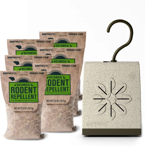 EarthKind Fresh Cab - Repelente de roedores y cápsula de bolsa – Repelente botánico de roedores y ratones – Hecho con fibras vegetales y aceites