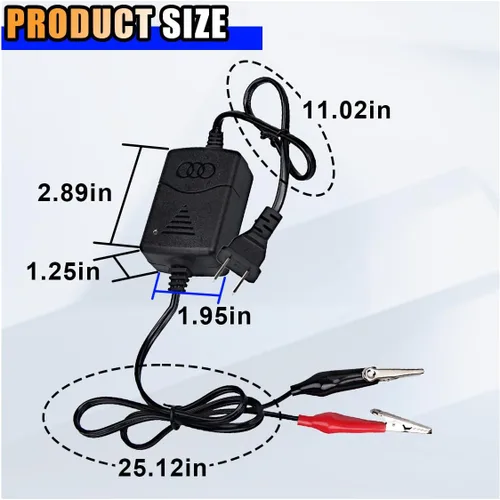 Miniatura 2 de Cargador Mantenedor de Batería Inteligente de Ácido de Plomo Sellado (SLA) de 12V 1300mA, Mantenedor de Cargador Automático de Coche para RV, ATV