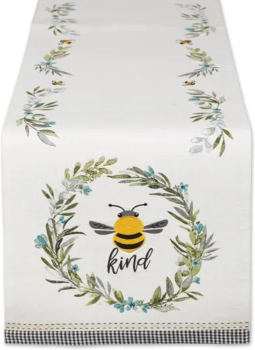 Miniatura 9 de DII Bumblebee Checkered Kitchen Collection, juego de manteles individuales reversibles, 13x19, Bee Kind Gingham, 4 piezas