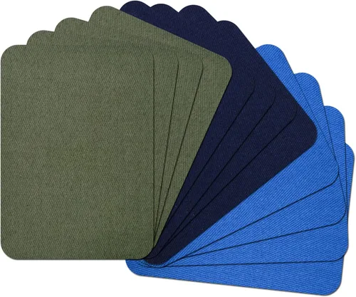 Miniatura 28 de 15 piezas de parches de tela de calidad premium para planchar por dentro y por fuera, adhesivo más fuerte, algodón, rojo, verde, azul, marrón