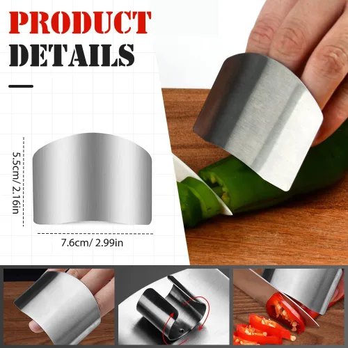 Miniatura 4 de Protector de dedos de acero inoxidable, protector de dedos mejorado 2025 para cortar alimentos, herramienta segura para cortar, cortar en cubitos