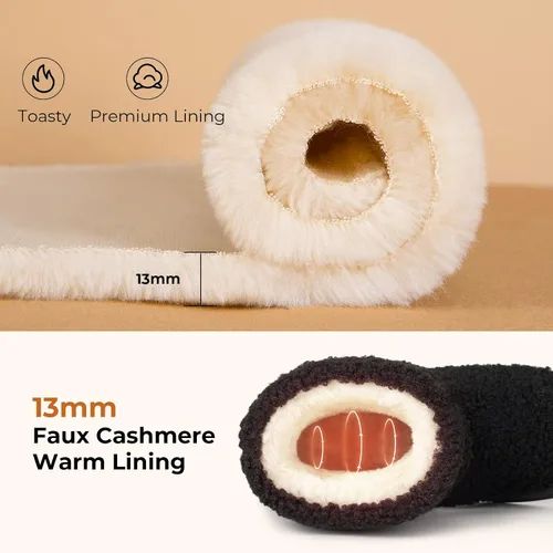Miniatura 3 de HomeTop Pantuflas para botas de mujer con espuma viscoelástica cálida, para interiores y exteriores, con suela de goma