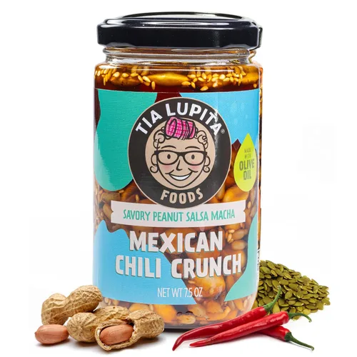 Miniatura 12 de Tía Lupita Mexican Chili Crunch – Salsa Macha, Aceite de Chile Morita Crujiente Sin gluten, sin OMG, vegano Variedad de arándano y maní
