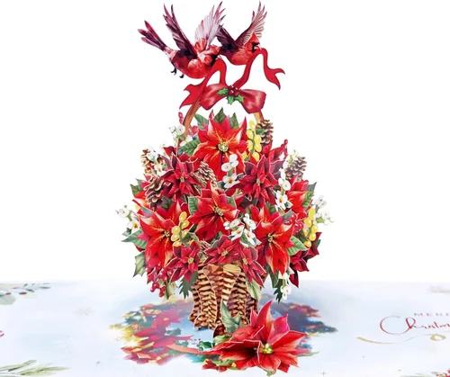 Miniatura 14 de CUTPOPUP - Tarjeta de felicitación con diseño de cardenal, Feliz Navidad, Navidad 3D, Año Nuevo, tarjeta de felicitación (cesta de cardenal)