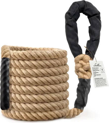 Miniatura 7 de Climbing Rope Gym Workout - 10FT 15FT 20FT 25FT 30FT 35FT Heavy Duty Jute Thick Ropes for Adults Strength Training Outdoor Tree Swing Indoor Home