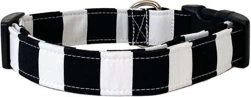 Miniatura 3 de Collar de perro a rayas blancas y negras (XS)