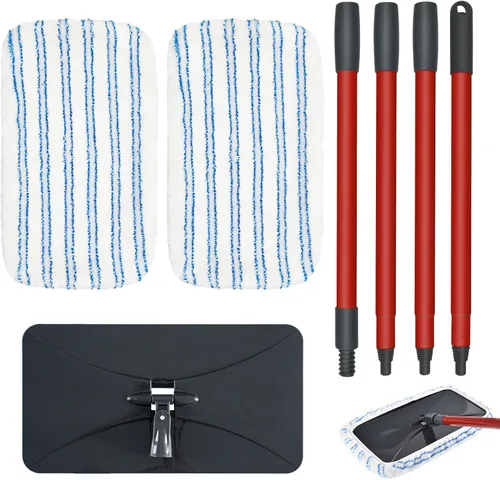 Microtrapos de microfibra planos para limpieza de pisos Ocedar para pisos de madera y más, trapo plano de superficie grande para polvo con 2 Azul y