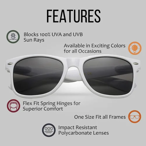 Miniatura 3 de Got Shades Wholesale Bulk Unisex 80's Retro 100% UV Sunglasses for Adults - 10 Pack - wFlex Hinges