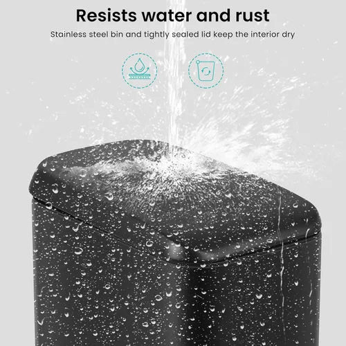 Miniatura 4 de Cubo de basura de baño de 1.3 galones con tapa, cubo de basura con pedal pequeño para espacios pequeños, cubo extraíble, para baño, dormitorio
