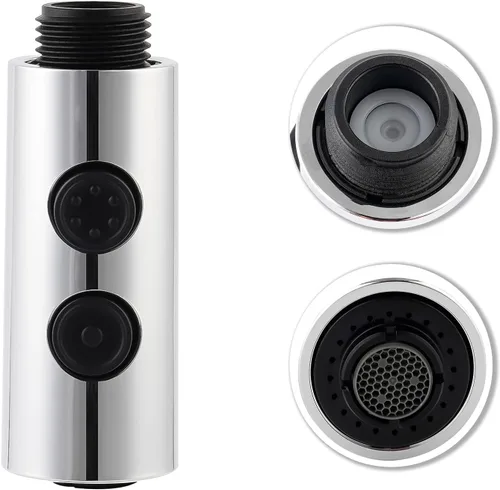 Miniatura 6 de Hibbent Rociador Extraíble para Fregadero, Cabezal de Grifo de Cocina de 2 Funciones, Cabezal de Rociador Retráctil para Baño con Conector Macho