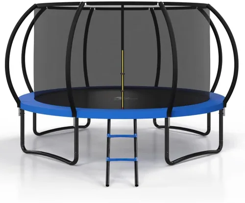 Miniatura 16 de Polar Aurora Trampolín para exteriores de 10 pies, 12 pies, 14 pies, 16 pies, con red de seguridad, almohadilla de resorte engrosada, trampolín Negro