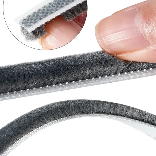 Miniatura 3 de Burlete autoadhesivo gris de 33 pies para puertas y ventanas, cepillo para ventanas correderas y puertas, marco de 0.35 pulgadas de ancho x 0.2