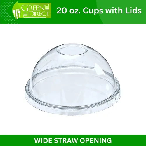 Miniatura 3 de Green Direct Vasos de plástico desechables transparentes de 20 onzas con tapas, café helado, tazas de té Boba de burbujas para bebidas frías