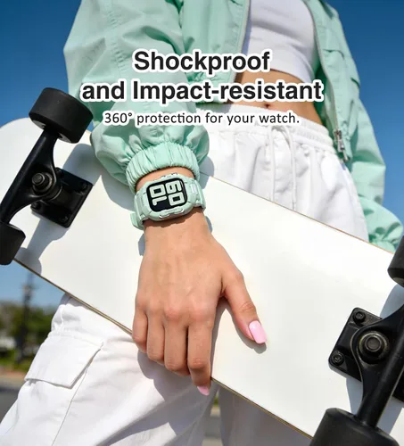 Miniatura 23 de ULTIMAL - Correa resistente con estuche para Apple Watch de 44 mm, correa protectora a prueba de golpes de grado militar para hombres, correa