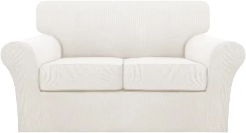 Miniatura 113 de Turquoize 2 fundas para sillas de sala de estar, funda de sofá con fundas de cojín individuales, funda de muebles para sillas (silla, beige biscotti)