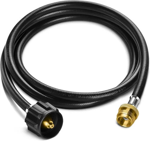 Miniatura 7 de Adaptador de Manguera de Propano GasXpert de 1 Libra a 20 Libras, Manguera de Tanque de Propano de 4 Pies Compatible con Barbacoa