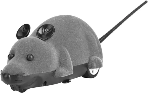 Miniatura 6 de Juguete de control remoto para gatos, juguete electrónico de rata para gatito, divertido simulación de persecución, juguetes de animales, regalo Gris