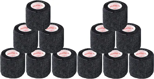 Miniatura 29 de Cinta adhesiva para veterinarios (negro) (paquete de 2) (2 pulgadas x 15 pies), autoadhesiva, adherente, cohesiva, flexible, autoadhesiva, rollo