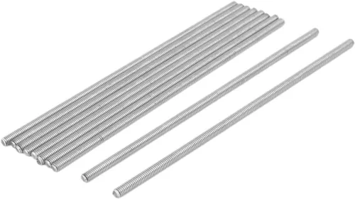 Miniatura 24 de uxcell M3 x 2.362 in 0.020 in Pitch 304 Varillas totalmente roscadas de acero inoxidable barra 10 piezas