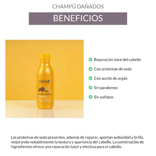 Miniatura 4 de ALEA - Champú reparador para cabello muy dañado - Línea capilar dañada - 16.9 fl oz - con proteínas de seda y aceite de argán - Libre de sulfatos