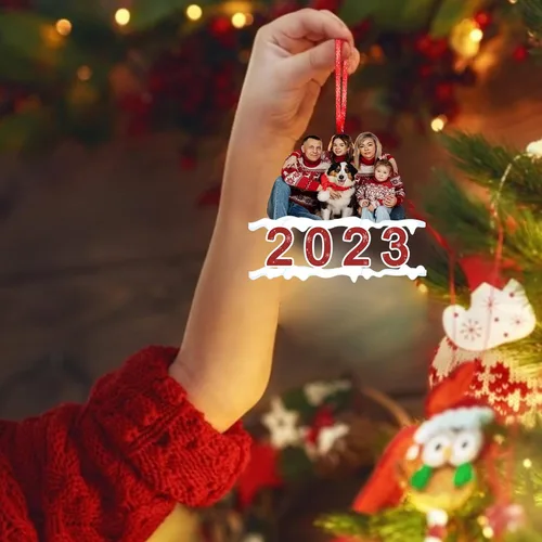 Miniatura 5 de Adorno personalizado para tu foto, adornos de Navidad con foto personalizada, adorno familiar personalizado, regalo para árbol de Navidad, chimenea