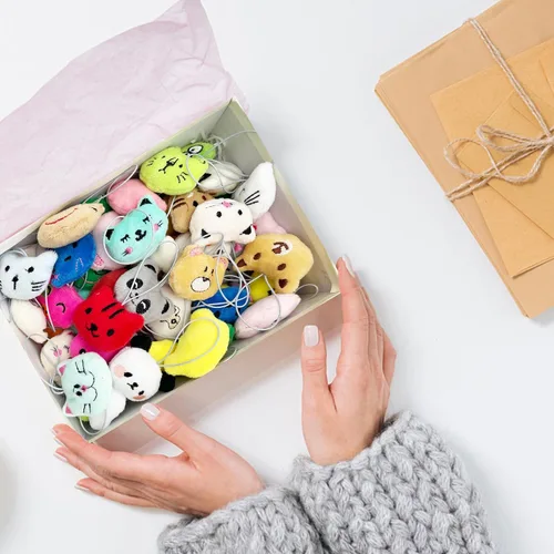 Miniatura 6 de XIPEGPA Juego de 50 juguetes de peluche de animales pequeños, llavero de juguete de peluche para recuerdos de fiesta, llavero adorno para bolsa