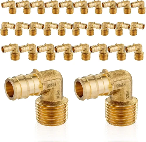 Miniatura 15 de Codo NPT macho de 1/2 x 1/2 pulgadas, accesorios de expansión PEX-A, para accesorios de manguera de tubería PEX, ASTM F1960 (PEX1960097)