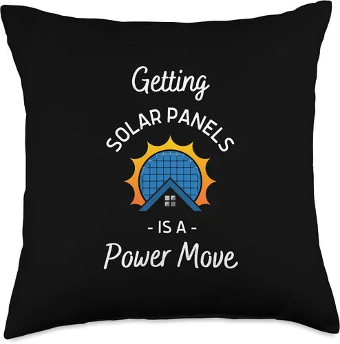 Miniatura 4 de Getting Solar Panels Is A Power Move Funny Solar Energy Sun Throw Pillow, 16x16, Multicolor