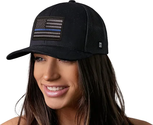 Miniatura 4 de HAKA Sombrero de bandera estadounidense, gorra de camionero de Estados Unidos para hombres y mujeres, gorra de béisbol ajustable, malla a presión