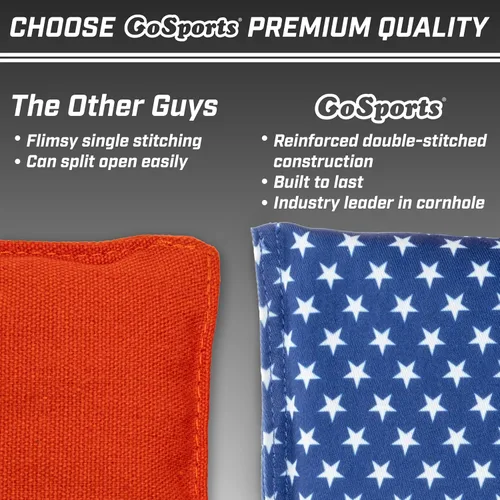 Miniatura 6 de GoSports Official Regulation Cornhole Bean Bags Set of 8 – for Competitive Cornhole Games - All Weather - American Stars and Stripes or Red and Blue