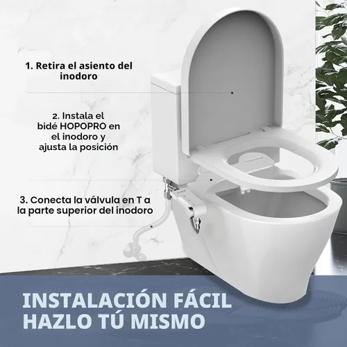 Miniatura 5 de HOPOPRO - Accesorio de bidé para inodoro, bidé no eléctrico ultradelgado con boquilla doble (lavado femenino/posterior), rociador de bidé de agua