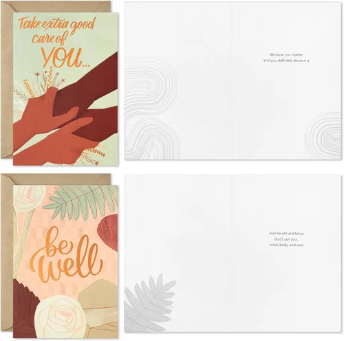 Miniatura 3 de Hallmark Surtido de tarjetas de caoba Thinking of You, Support, Get Well (16 tarjetas con sobres)